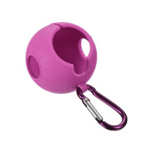 Silicone Golf Ball Holder Clip - Portable Red-Pink Accessory with Carabiner for Attaching to Golf Bags and Belts