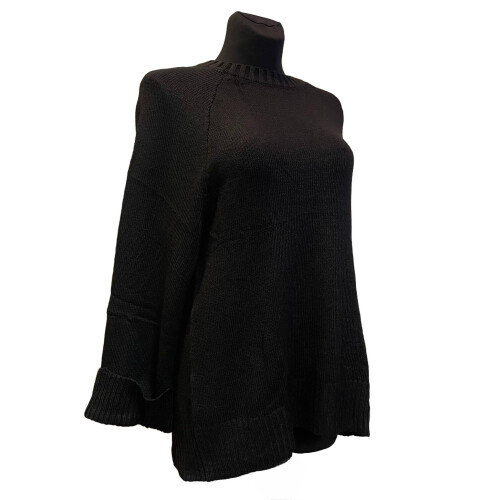 Tapata Jersey Cuello Redondo Mujer Negro L 2