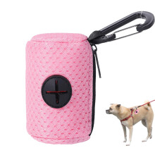Dog Poop Bag Holder, Mesh Attachment Hanging Design Dispenser, Portable Poop Bag Storage With Zipper