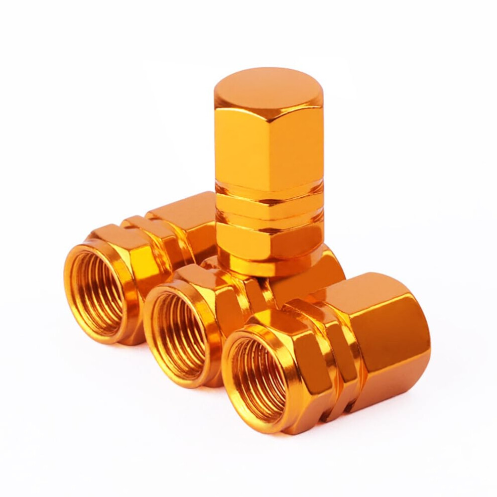 Tire Valve Stem Caps For Jaguar F-Pace 2016-2025 X761 Copper, Corrosion-Resistant 4-Piece Dust Caps Set 9067246478575