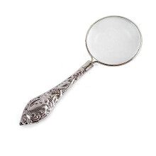 Magnifying Glass With Metal Handle, Ornate Desk Magnifier For Newspapers And Fine Print