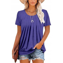 CZIMOO T-shirt violet pour femmes Ă manches courtes, taille M