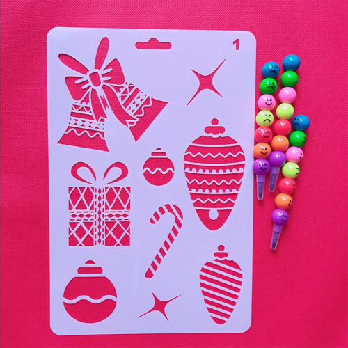 12 Pieces Christmas Stencils Reusable PET Templates for Kid 2