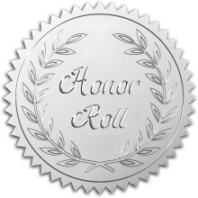 CRASPIRE 5 cm Lámina Adhesiva Honor Roll, 100 uds. Plateadas