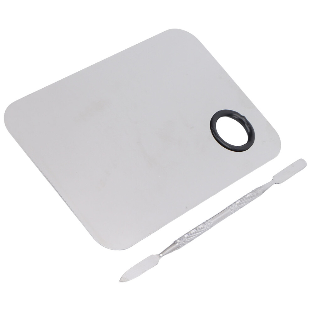 Professional Stainless Steel Nail & Makeup Mixing Palette with Spatula 6 Inches