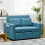 Homcom HOMCOM 2 Seater Sofa Bed Convertible Bed Settee with Cushions, Pockets, Blue 1
