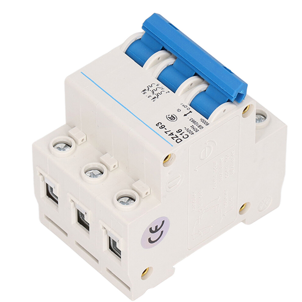 Compact 3P Circuit Breaker 400V 16A Din Rail Mount Dz47â63 7631357521929