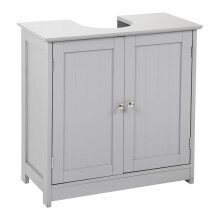 (Grey) Taylor & Brown Under Sink Bathroom Cabinet Storage Cupboard Organiser Free Standing Wooden Sink Storage Unit Basin with Shelf, 60cm x 30cm