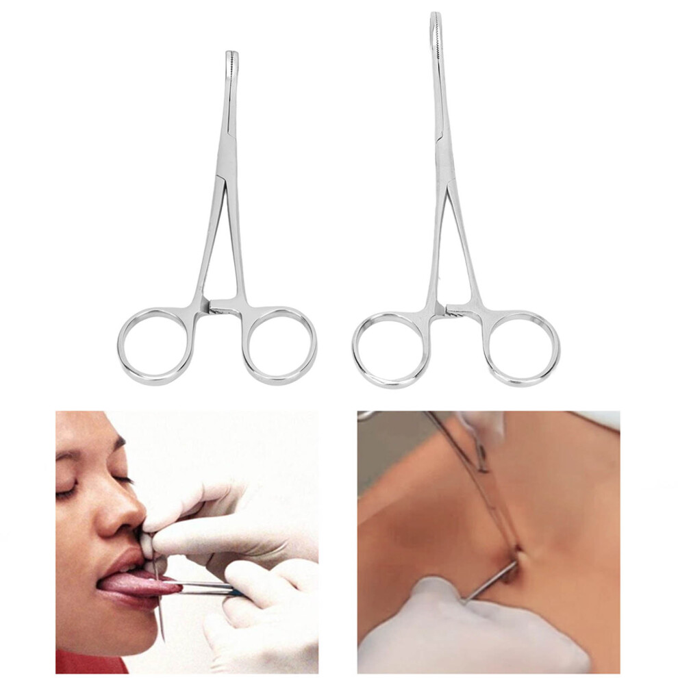 Stainless Steel Body Piercing Pliers Kit with 15 Needles, 14G-18G