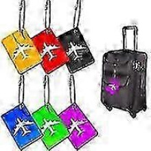 Rectangular Luggage Tags Set of 6, Suitcase ID Travel Labels