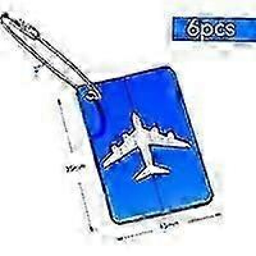 Rectangular Luggage Tags Set of 6, Suitcase ID Travel Labels 1