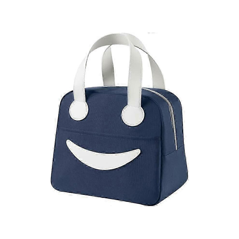 Mini Portable Lunch Bag Blue, Insulated Picnic Cooler with Ice Pack