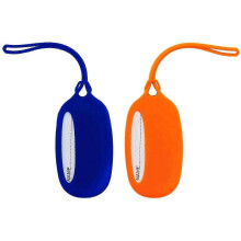 Children's Backpack Name Tags Set of 2, Silicone Suitcase ID Blue Orange