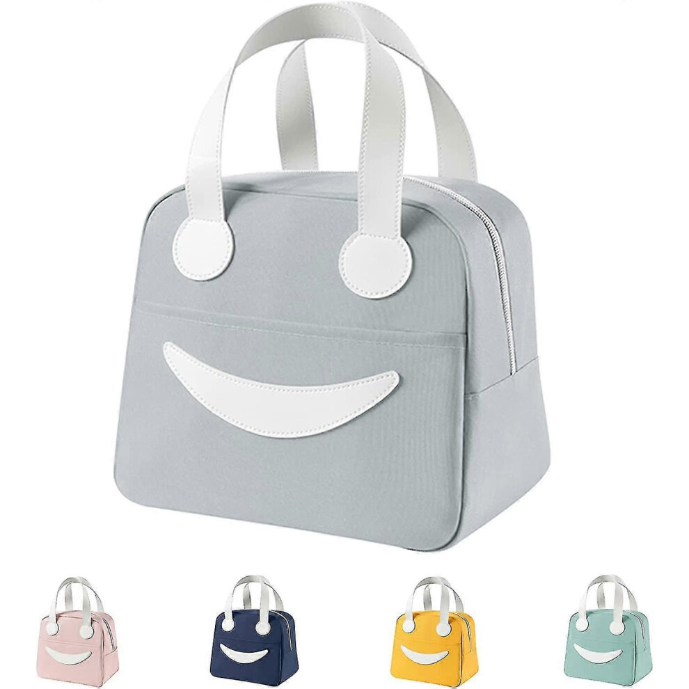 Children's Lunch Bag, Kids Food Container, School Picnic Cooler Grey