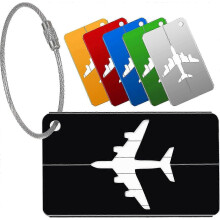 Aluminum Luggage Tags Set of 6, Suitcase ID Tags, Name Address Labels