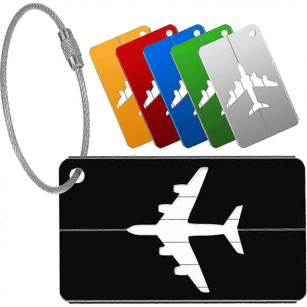 Aluminum Luggage Tags Set of 6, Suitcase ID Tags, Name Address Labels
