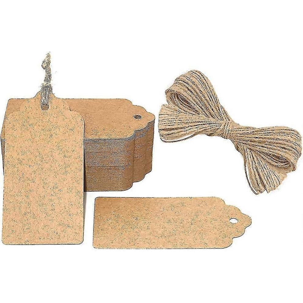 Kraft Paper Tags Pack of 100, Gift Tags Luggage Tags, Blank Wedding Labels