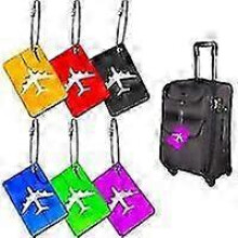 Rectangular Luggage Tags Set of 6, Suitcase ID Tags, Travel Baggage Labels