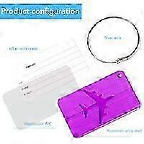 Rectangular Luggage Tags Set of 6, Suitcase ID Tags, Travel Baggage Labels 2