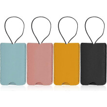 Synthetic Leather Luggage Tags Set of 4, Travel Suitcase ID Tags, Baggage Label