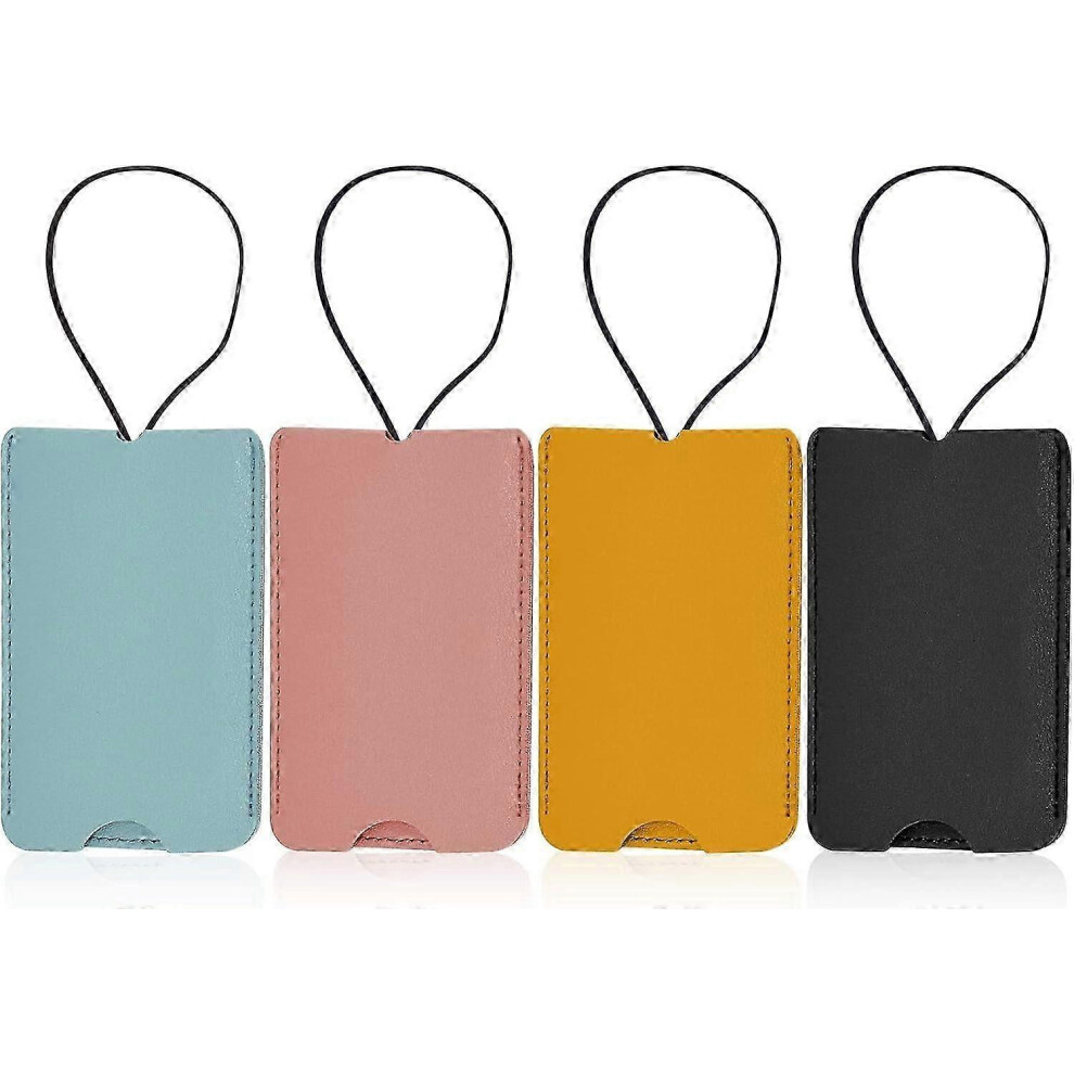Synthetic Leather Luggage Tags Set of 4, Travel Suitcase ID Tags, Baggage Label