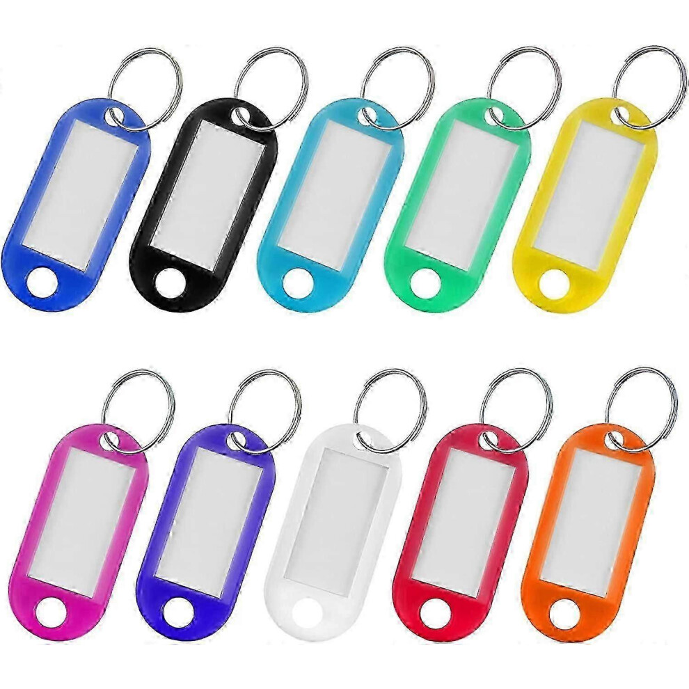 Keyring Tags Pack of 20, Label Key Tags, Luggage ID Tags, Pet Name Tags with Split Ring