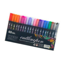 Double Line Glitter Outline Marker Pen With Metallic-60 colors
