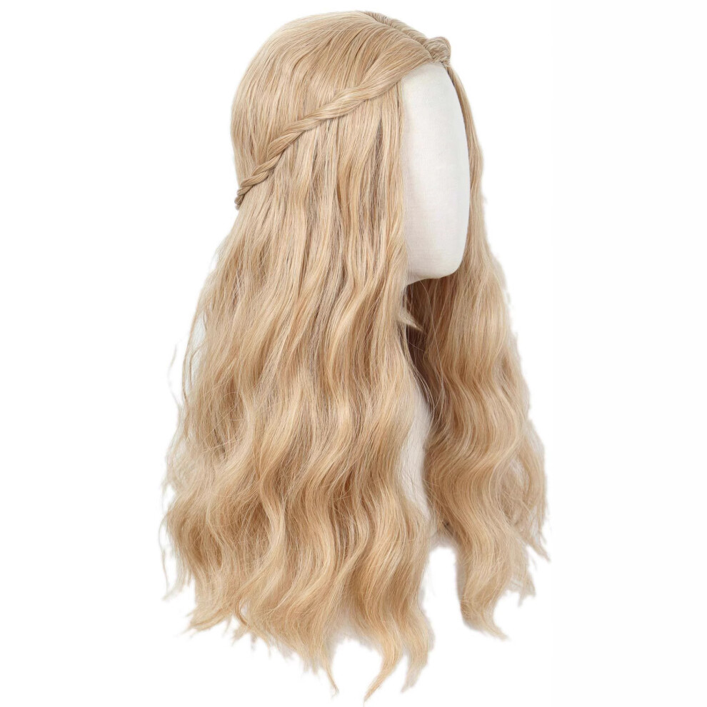 Stylish Long Curly Wigs Hairpiece Middle Part Braided Heat