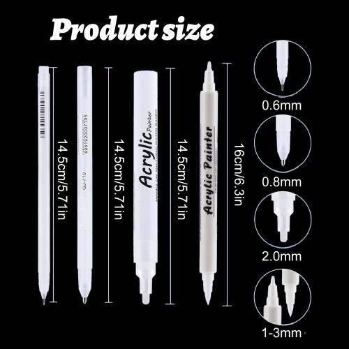 4Pcs White Acrylic Paint Marker Highlighter for Sketching 1