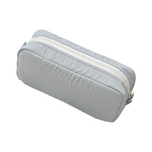Roomy Fabric Pen Case Simple Aesthetic Style School -Blue