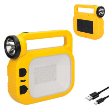 Solar Rechargeable Camping Lantern 6 Lighting Modes 2x1200mAh Battery USB-C Charging Waterproof Searchlight Emergencies