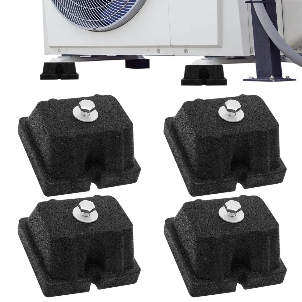 Rubber Pad Vibration Pads For Washing Machine And Hvac Condenser A/C, 4-Piece Heavy-Duty Dampers And Mounting Brackets 9067246478780