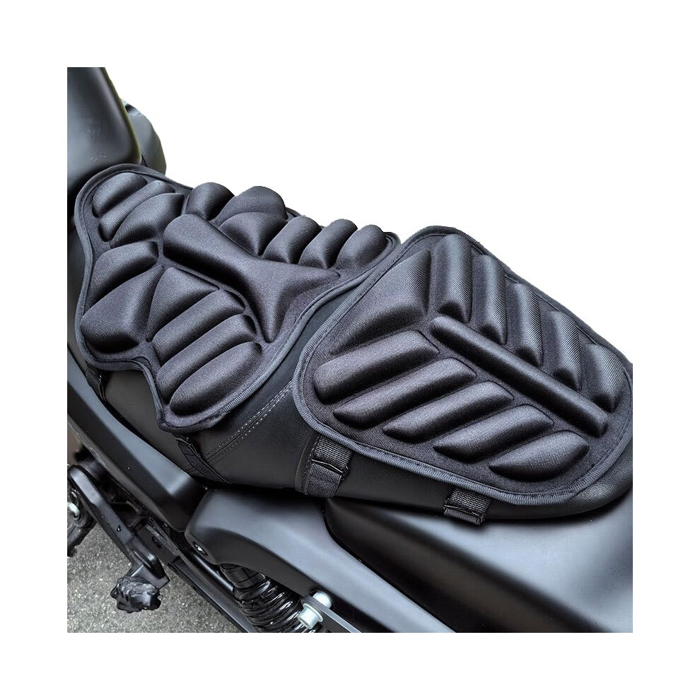 Motorcycle Seat Cushion For Harley Davidson Road Glide 1998-2024 2-Pack With Straps 3D Ventilated Stress-Relief Pad 9339159957486