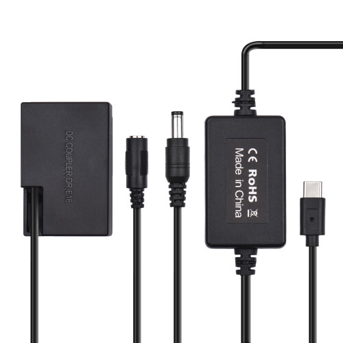 PD USB Typ-C Dummy-Akku für LP-E17 Kameras 8,4 V 2A Schwarz 2