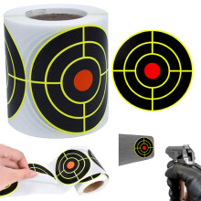 Target Stickers 1 Roll 100 Pcs 3-Inch Black And Red Self-Adhesive Splatter Targets For Training Exercising Photo Prop