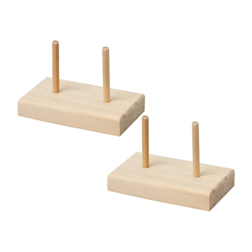 2Pz in Legno Per Filo E Ricamo Casa Khaki