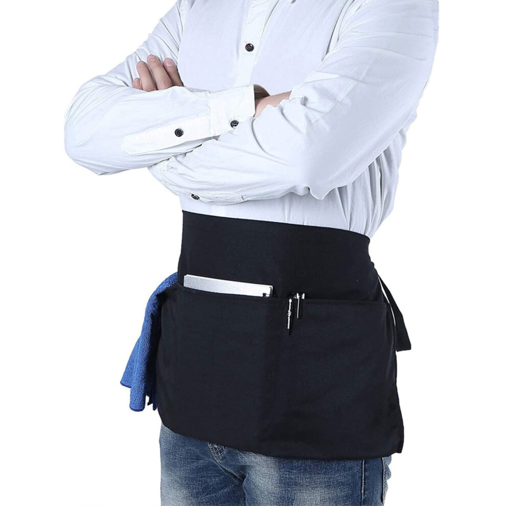 Chef Half Aprons With Pockets For Home Kitchen And Restaurant Work Black Waitress And Waiter Aprons 9339159957936