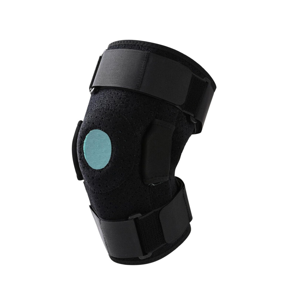 Hinged Knee Brace Unisex With Adjustable Strap And Side Stabilizers For Injury Recovery