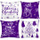 Miaikoe Ensemble de 4 Housses de Noël 55x55 cm Violet Blanc 1
