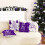 Miaikoe Ensemble de 4 Housses de Noël 55x55 cm Violet Blanc 2