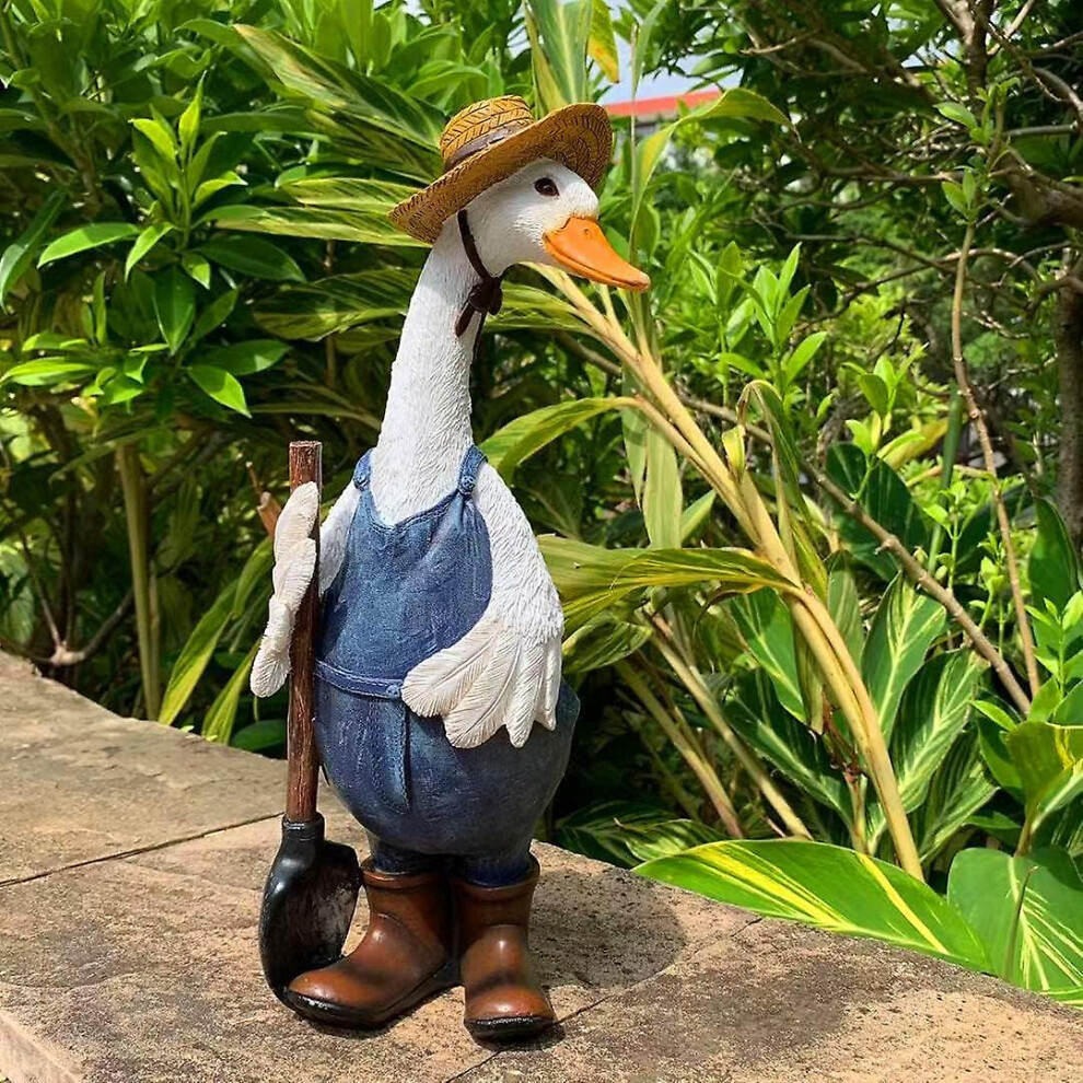 Kikidex (As Show, One Size) Duck Ornament Resin Statue, Miniature Duck Statue, Cute Statue Indoor And Outdoor Garden Accessories, Artis Sculpture (Male)