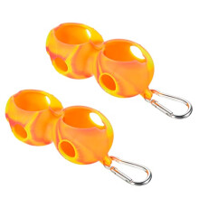 Silicone Golf Ball Holder 2-Pack - Yellow Clip-On Carrier for Two Balls, Flexible Portable Golfing Accessory for Bag or Belt