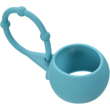 Silicone Golf Ball Holder Sleeve - Portable Single Ball Carrier with Adjustable Loop for Bag or Belt Attachment, Reflective Blue