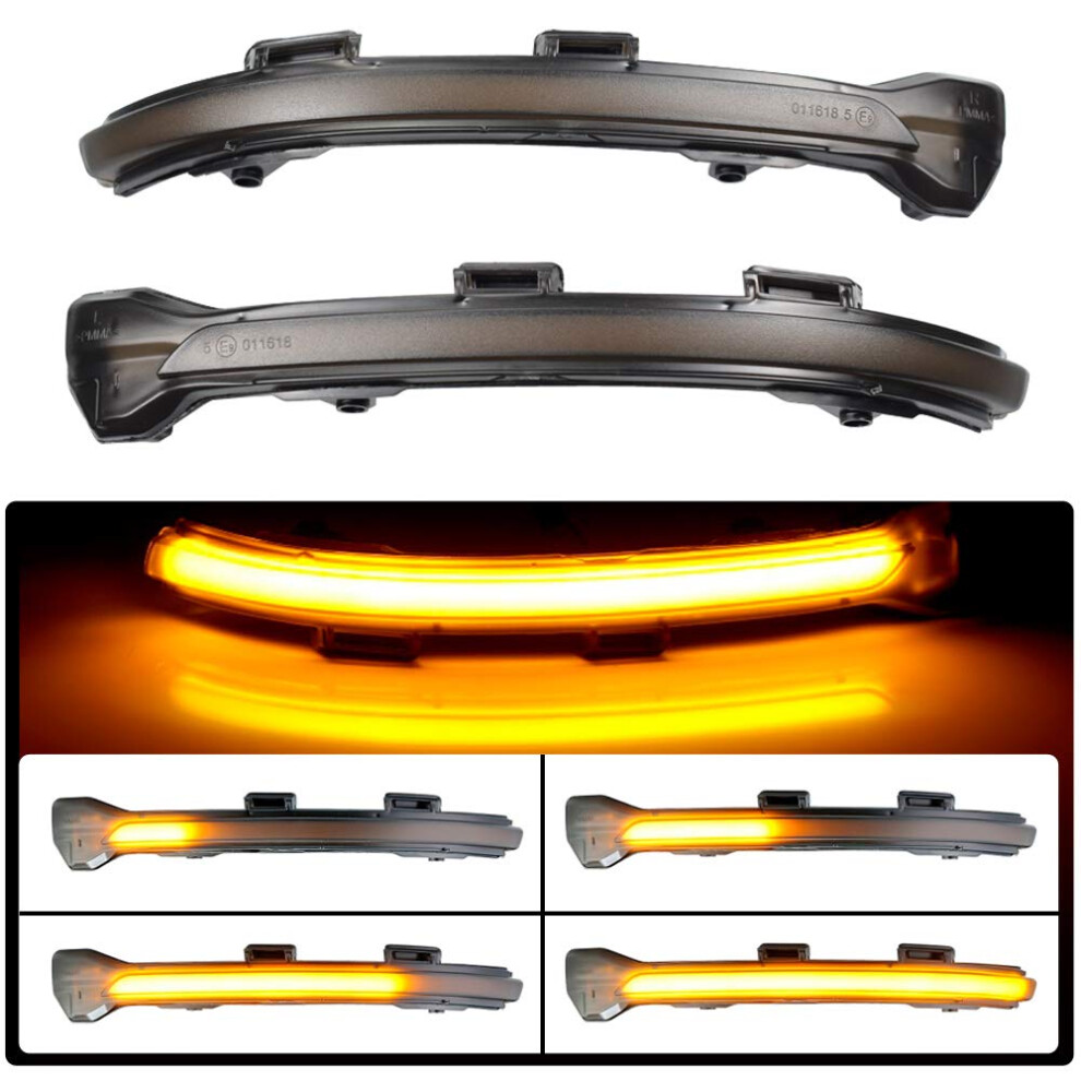 Dynamic Led Indicator Pair For Golf 7 Mk7 Gti 7R 7.5, Golf Sportsvan Mirror Indicator, Shell Lens Light/Black/Yellow 9105992882519