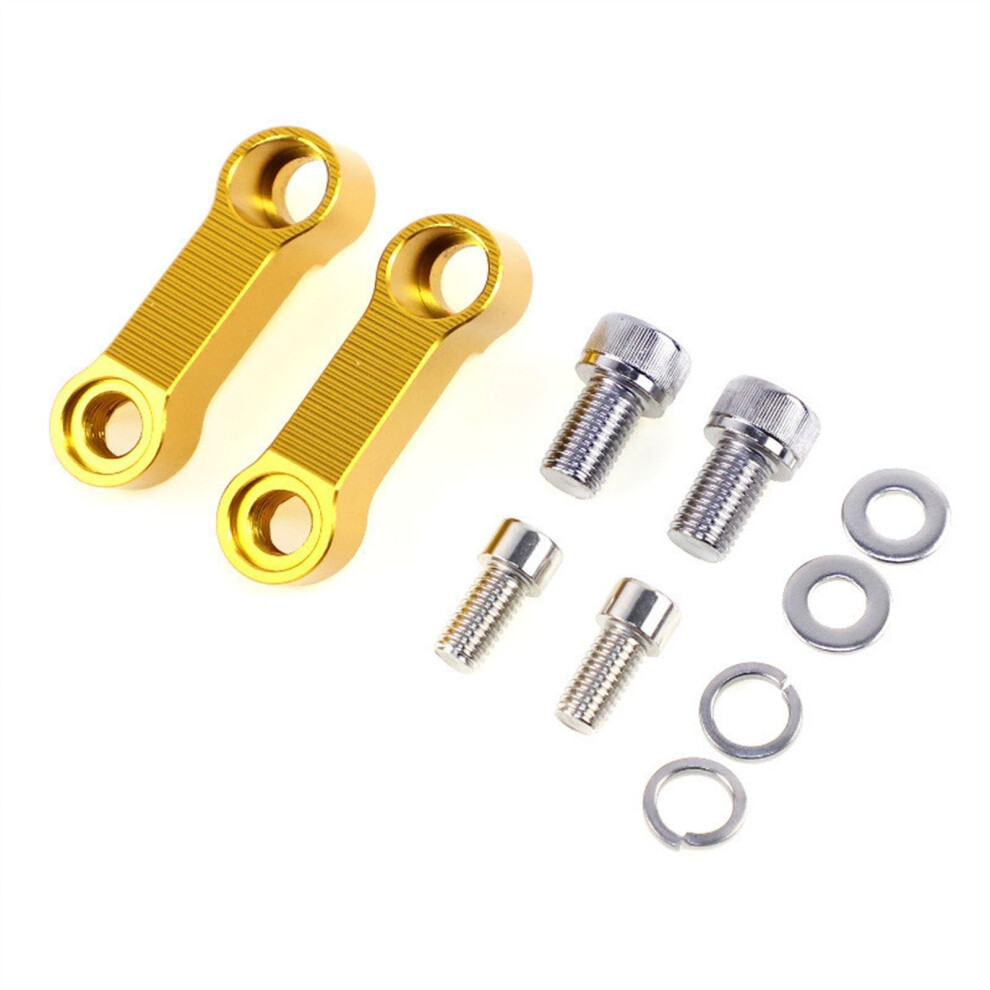 Motorcycle Mirror Adapter Universal 8/10Mm Finish Rearview Mirror Extension Riser Bracket Gold 9067246479619