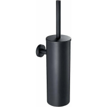 (As show, One size) Black Wall-Mounted Toilet Brush with Holder, 304 Stainless Steel Long-Handle Toilet Brush with Antibacterial Brush Holder