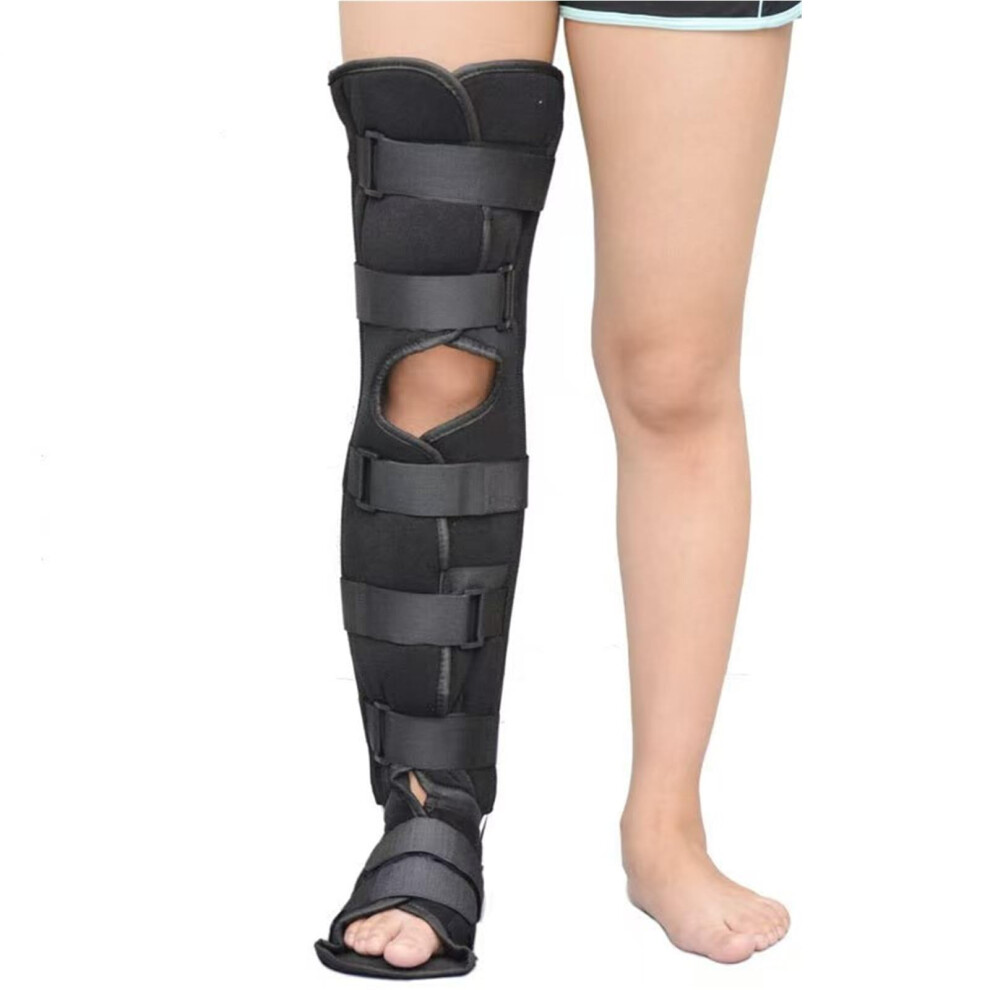 Knee Immobilizer Full Leg Brace, Breathable Lightweight Splint, Pre/Postoperative Knee Support, Size S