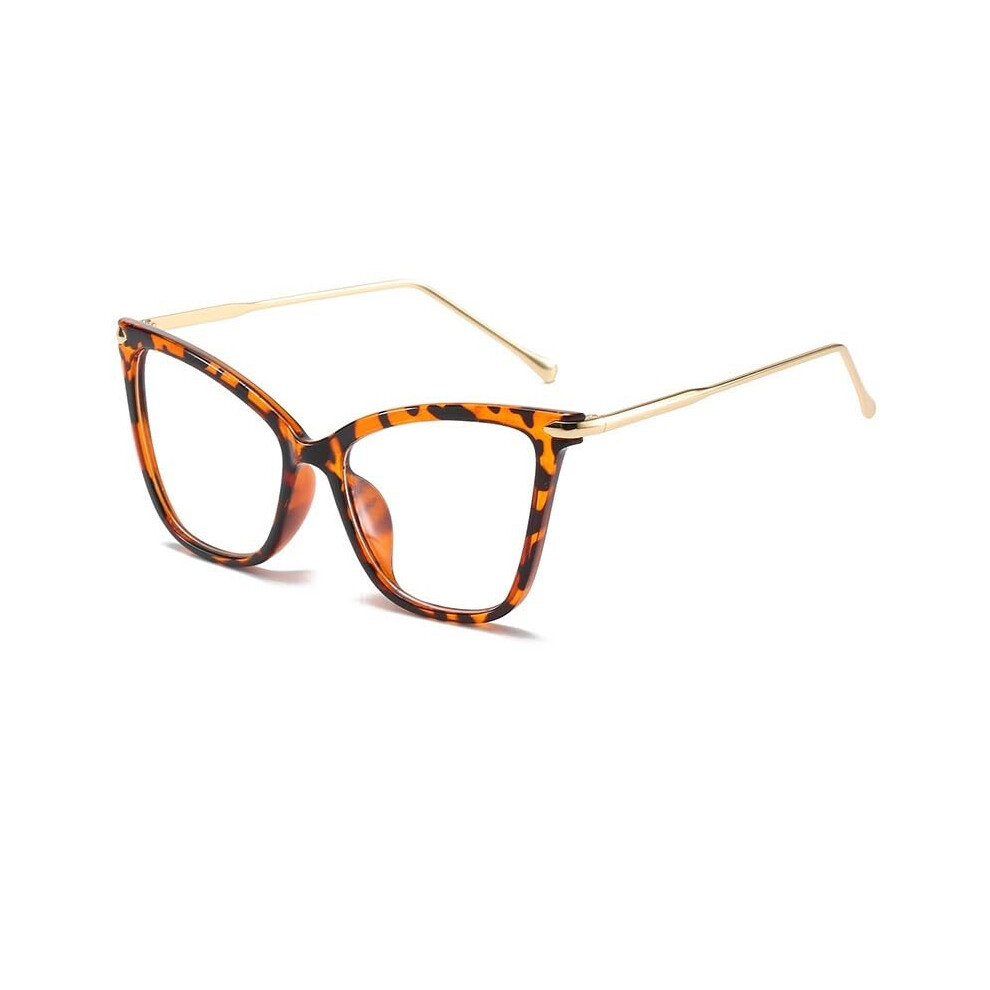 Blue Light Blocking Computer Readers Anti Glare Eyeglasses Cat-Eye Oversized Leopard Print Reading Glasses Mirror Lens-image-OPC-PMPHD8W-NEW