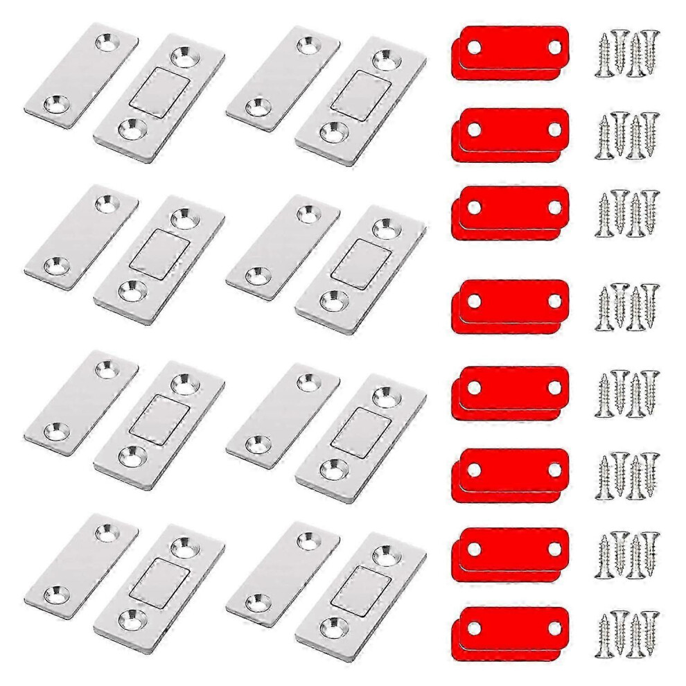 Kikidex (As Show, One Size) Magnetic Catch, Ultra Thin Door Magnet, Pack Of 8 Magnetic Clasp, Door Magnets, Self-Adhesive Door Closer-Good
