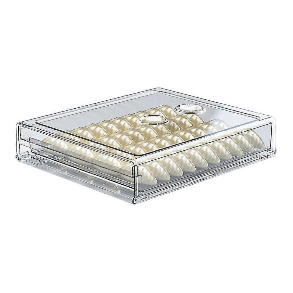 Kikidex (As Show, One Size) Timekeeping Freeze Storage Box Refrigerator Dumplings Box Tray Kitchen Food Fresh Stackable Organiz